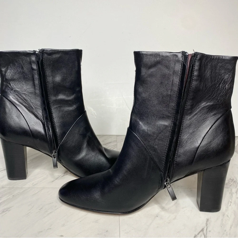 Franco Sarto Pia Black Leather Bootie 11M
